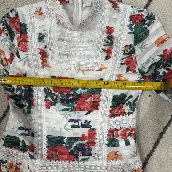 Zimmermann Dress Allia Pintuck Lace Midi in Floral - Picture 9 of 10